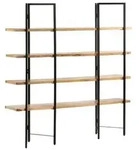 vidaXL B&uuml;cherregal mit 4 Regalb&ouml;den 160x35x160 cm Mango Massivholz