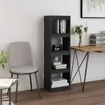 vidaXL B&uuml;cherregal Raumteiler Grau 40x30x135,5 cm Massivholz Kiefer