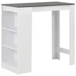 vidaXL Bartisch mit Regal Wei&szlig; 110x50x103 cm