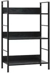 vidaXL B&uuml;cherregal 3 Regalb&ouml;den Schwarz 60&times;27,6&times;90,5 cm Holzwerkstoff