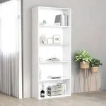 vidaXL B&uuml;cherregal 5 F&auml;cher Wei&szlig; 80x30x189 cm Holzwerkstoff