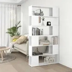 vidaXL B&uuml;cherregal Raumteiler Wei&szlig; 100x24x188 cm