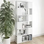 vidaXL B&uuml;cherregal Raumteiler Wei&szlig; 80x24x186 cm Holzwerkstoff