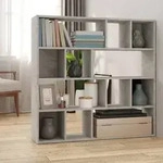 vidaXL B&uuml;cherregal/Raumteiler Betongrau 105x24x102 cm