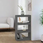 vidaXL B&uuml;cherregal/Raumteiler Grau 60x30x103,5 cm Massivholz Kiefer