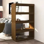 vidaXL B&uuml;cherregal/Raumteiler Honigbraun 80x35x135 Massivholz Kiefer