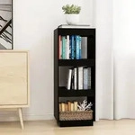 vidaXL B&uuml;cherregal/Raumteiler Schwarz 40x35x103 cm Massivholz Kiefer