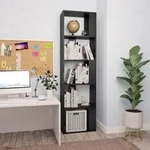 vidaXL B&uuml;cherregal/Raumteiler Schwarz 45x24x159 cm Holzwerkstoff