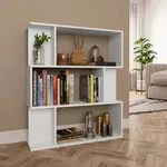 vidaXL B&uuml;cherregal/Raumteiler Wei&szlig; 80x24x96 cm Holzwerkstoff