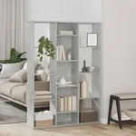 vidaXL Raumteiler/B&uuml;cherregal Betongrau 100x24x140 cm Holzwerkstoff