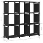 vidaXL W&uuml;rfelregal mit 9 F&auml;chern Schwarz 103x30x107,5 cm Stoff