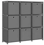vidaXL W&uuml;rfelregal mit 9 Boxen Grau 103x30x107,5 cm Stoff
