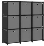 vidaXL W&uuml;rfelregal mit 9 Boxen Schwarz 103x30x107,5 cm Stoff