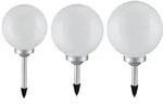 3er Set LED Au&szlig;en Solar Kugel Leuchten Garten Beleuchtung Rasen Blumenbeet Steck