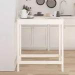vidaXL Bartisch Wei&szlig; 100x50x110 cm Massivholz Kiefer