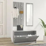 vidaXL 3-tlg. Flurm&ouml;bel-Set Grau Sonoma Holzwerkstoff