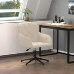 vidaXL B&uuml;rostuhl Drehbar Creme Samt