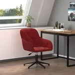 vidaXL B&uuml;rostuhl Drehbar Weinrot Samt