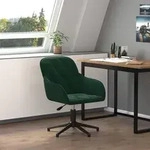 vidaXL B&uuml;rostuhl Drehbar Dunkelgr&uuml;n Samt