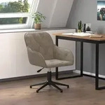 vidaXL B&uuml;rostuhl Drehbar Hellgrau Samt