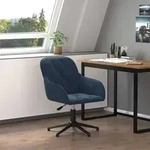 vidaXL B&uuml;rostuhl Drehbar Blau Samt
