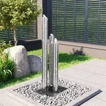 vidaXL Gartenbrunnen Silbern 48x34x123 cm Edelstahl
