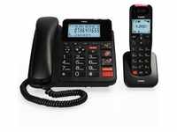 Fysic FX-8025 - Schnurgebundenes Telefon mit Anrufbeantworter und DECT-Telefon für
