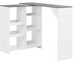 vidaXL Bartisch mit Beweglichem Regal Wei&szlig; 138x39x110 cm
