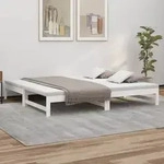 vidaXL Tagesbett Ausziehbar Wei&szlig; 2x(100x200) cm Massivholz Kiefer