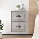 vidaXL Wand-Nachttisch Betongrau 41,5x36x53 cm