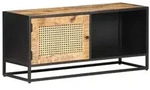 vidaXL TV-Schrank 90x30x40 cm Raues Mangoholz und Wiener Geflecht