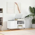 vidaXL Plattenschrank Hochglanz-Wei&szlig; 85x38x48 cm Holzwerkstoff