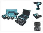 Makita DHP 482 JX13 Akku Schlagbohrschrauber 18 V 62 Nm + 2x Akku 3,0 Ah + Ladeger&auml;t
