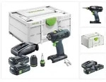 Festool T 18+3 Basic Akku Bohrschrauber 18 V 50 Nm Brushless + 2x Akku 3,0 Ah +
