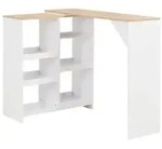 vidaXL Bartisch mit Beweglichem Regal Wei&szlig; 138x39x110 cm