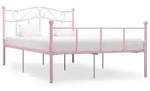 vidaXL Bettgestell Rosa Metall 120x200 cm