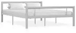 vidaXL Bettgestell Grau und Wei&szlig; Metall 140 &times; 200 cm