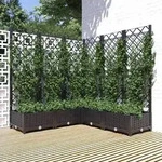 vidaXL Pflanzk&uuml;bel mit Spalier Schwarz 120x120x121,5 cm PP