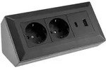 Steckdosenblock 2-fach USB-A & USB-C 23574 Farbe schwarz Ausf&uuml;hrung Steckdosenblock