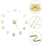 vidaXL 3D-Wanduhr Modernes Design 100 cm XXL Golden