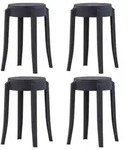 vidaXL Stapelbare Hocker 4 Stk. Schwarz Kunststoff