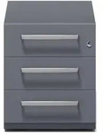 Rollcontainer Note Griff 3 Sch&uuml;be anthrazitgrau