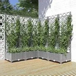vidaXL Pflanzk&uuml;bel mit Rankgitter Hellgrau 120x120x121,5 cm PP