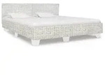 vidaXL Bett Grau Natur Rattan 180x200 cm