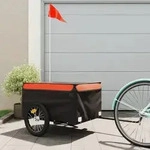 vidaXL Fahrradanh&auml;nger Schwarz und Orange 45 kg Eisen