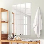vidaXL 24-tlg. Spiegelfliesen-Set Quadratisch Glas