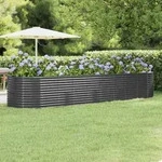 vidaXL Hochbeet Pulverbeschichteter Stahl 396x100x68 cm Anthrazit