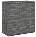 vidaXL Garten-Kissenbox PE Rattan 100x49x103,5 cm Grau