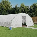 vidaXL Gew&auml;chshaus mit Stahlrahmen Wei&szlig; 50 m2 10x5x2,3 m
