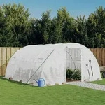 vidaXL Gew&auml;chshaus mit Stahlrahmen Wei&szlig; 16 m2 4x4x2 m